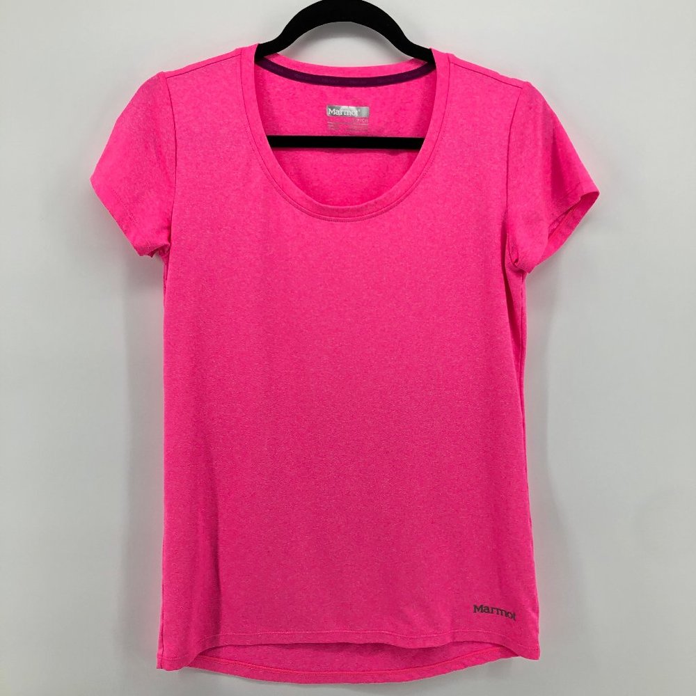 MARMOT Pink Athletic Scoop Neck Workout Hiking Shirt